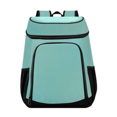 Imagem de Cooler e mochila gradiente azul verde 36 latas refrigerador de grande capacidade para viagem mochila lancheira masculina