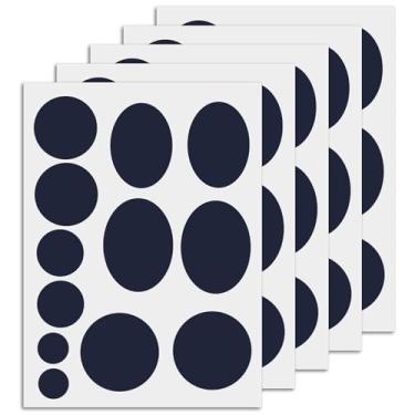 Imagem de 5 folhas de remendos de reparo de jaqueta, adesivos redondos ovais de reparo de nylon autoadesivos, fitas de tecido laváveis para jaquetas, casacos, sacos de dormir, tendas (azul marinho)