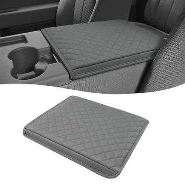 Imagem de KBH Capa de apoio de braço do console central para Ford F150 2011 2012 2013 2014, acessórios de caminhão, protetor de tampa de descanso de braço do console médio, couro PU, antiarranhões, cinza escuro