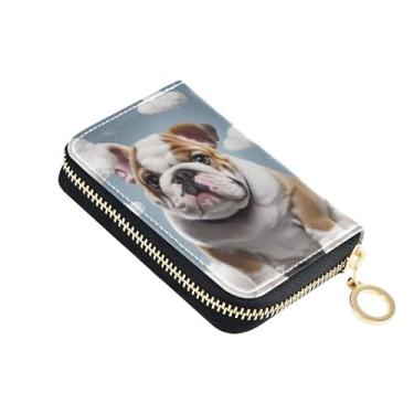 Imagem de Carteiras pequenas para mulheres, protetor de cartão de crédito, bloqueio de RFID, carteira masculina com bolso para moedas, linda estampa de buldogue