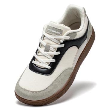 Imagem de HOBIBEAR Sapatos masculinos descalços | biqueira larga | Sapatos de caminhada leves e flexíveis | para trilha/viagem, Branco, 7.5 Wide