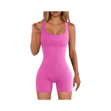 Imagem de Macacão De Yoga Sem Costura Com Decote Em U Para Mulheres, Roupas De F