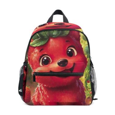 Imagem de GAIGEO Cute Strawberry Corgi Dog Little Kid Backpack with Whistle, Adjustable Chest Strap, Mini Backpack for Girls Lightweight & Compact for Ages 3-8