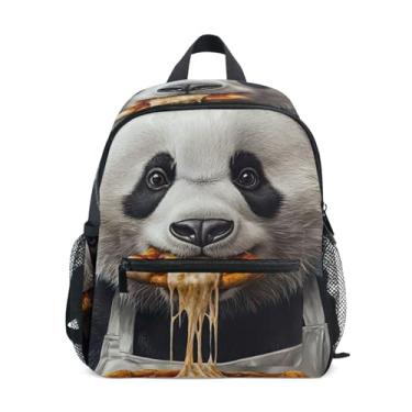 Imagem de GAIGEO Cute Panda Bear Chef Funny Little Kids Backpack 10x4x12 In, Girls Mini Backpack with Water Bottle Pockets, Whistle Buckle
