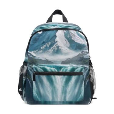 Imagem de GAIGEO Mountain Landscape Kids Mini Backpack with Whistle, 2 Bottle Pockets, Lightweight, Kids Travel Backpacks 10x4x12 In, for Ages 3-8