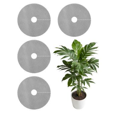 Imagem de Augshy Grades de vaso de plantas de 29 cm, 4 peças de plástico cortável para vasos de plantas de cobertura de solo para escavação do solo Evite animais Proteção de plantas para vasos de flores