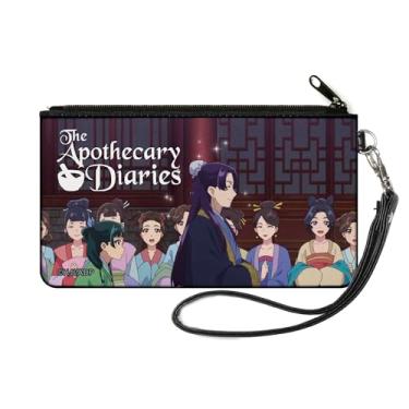 Imagem de Carteira The Apothercary Diaries, bolsa com zíper, boticário diário Maomao seguindo cena e logotipo Jinshi, tela