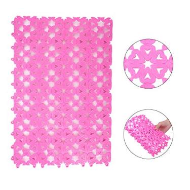 Imagem de Acouto Tapete para Animais de Estimação de Plástico Emendado Oco Almofadas Antiderrapantes Tapete para Animais de Estimação Piso de Banheiro () Almofada para Pés de Coelho Suprimentos para de (Rosa)