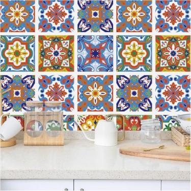 Imagem de Idomural Papel de parede removível vintage para banheiro marroquino boêmio papel de parede amigável para banheiro papel de contato texturizado autoadesivo para gaveta 44,5 x 998 cm