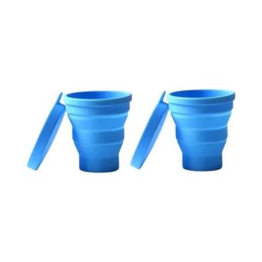 Imagem de Copo De Água De Silicone Colapsável De 180ML Com Tampa Portátil Para C