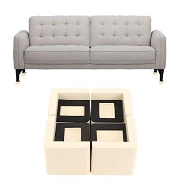 Imagem de 4 unidades de Elevadores Cama Multifuncionais Móveis Protetores para Pé Mesa Almofada Sofá PP Alta Resistência Aumenta o Espaço Armazenamento Proteção