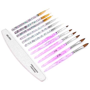 Imagem de ZJchao Pincel para Nail Art, Pincel Profissional para Forro de Unhas Com Tubo de Liga e Alça Antiderrapante para Pintura e Desenho de Unhas, Adequado para Uso Doméstico e Em Salão de