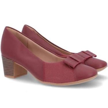 Imagem de Sapato Usaflex Couro SaltoBloco BicoRedondo Conforto Joanete-Feminino