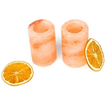 Imagem de QYLHH 2 peças de copos de shot de sal do Himalaia sal rosa natural de grau alimentício para festas, bares e presentes