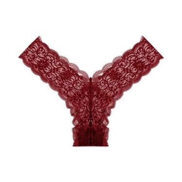 Imagem de Lingerie Sexy Feminina T-Back De Renda Com Baixa Cintura, G-String, Te
