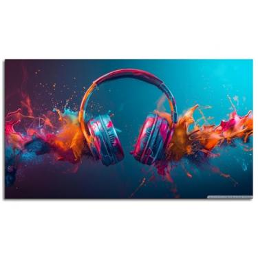 Imagem de Fones de Ouvido Arte de Parede Colorida Impressão em Tela Poster Para Casa Conjunto de 1 Decorações Noframed 33.0 cm x 20.3 cm