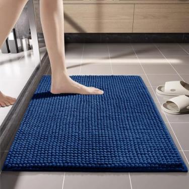 Imagem de Tapete de tapete de banheiro, chenille absorvente macio e espesso, secagem rápida, antiderrapante, lavável na máquina para piso do banheiro, banheira e chuveiro, acessórios de decoração de casa