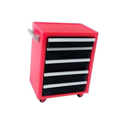 Imagem de oshhni Armário de garagem em escala 1/18, cenário de oficina mecânica, miniatura compacta com gavetas, acessórios para oficina de reparo de carros.