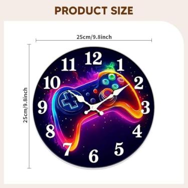 Imagem de WeiLaiKeQi Relógio de parede em formato de controle de videogame, decorativo, em acrílico, silencioso, ideal para escritório, quarto infantil, decoração de, M