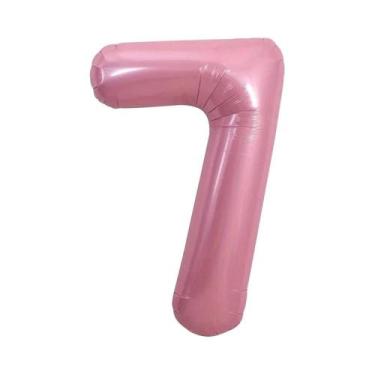 Imagem de Balões De Aniversário De Folha Rosa De 40 Polegadas, Números De Hélio 