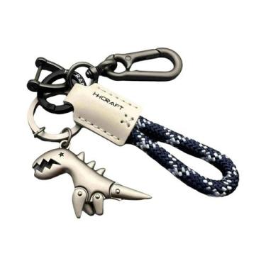 Imagem de Chaveiro De Metal Com Corda Trançada De Couro, Decoração Para Motocicl