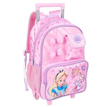 Imagem de Mochila Escolar Carrinho Alice País Da Maravilha Infantil Cor:Rosa - C