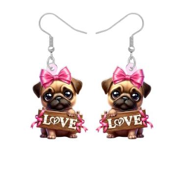 Imagem de Brincos fofos para mãe de cachorro presentes de dia dos namorados para sua esposa, brincos pendentes de acrílico para filhotes, joias de animais, presentes de dia dos namorados para amantes de cães
