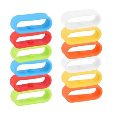 Imagem de 12 Conjunto de Anéis Silicone para Fixação Pulseiras Magic Band+, 2.0 e Outros Modelos Presilhas de Fixação Seguras e Protetores Pulseira (6 Cores)