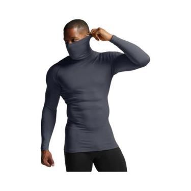 Imagem de Camiseta De Inverno Masculina Com Gola Alta, Manga Longa, Estilo Slim 