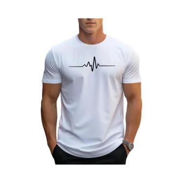 Imagem de Camiseta Masculina Slim Fit Com Estampa Gráfica Em Algodão, Casual De 