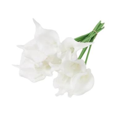 Imagem de Flores De Lírio Calla Brancas Artificiais 2 5 Peças Decoração De Festa