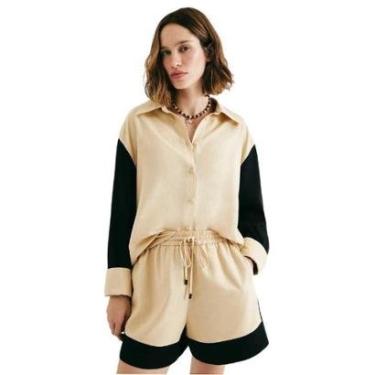 Imagem de Camisa Hering Feminina Duo Color Com Linho-Feminino