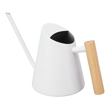 Imagem de YOUTHINK Regador de Aço Inoxidável à Prova de Ferrugem, Design de Bico Longo Com Alça de Madeira Confortável, Ideal para Entusiastas de Jardim e Bonsai (Branco)