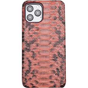 Imagem de VEVEL Capa traseira de telefone empresarial, para Apple iPhone 14 Plus (2022) 6,7 polegadas Python couro à prova de choque capa de proteção respirável (cor: C)