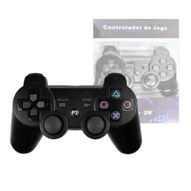 Imagem de Controle Gamer para PS3 Sem Fio, Wireless 2.4G, Compatível com PC e Console, Bateria Interna, Preto, 140g