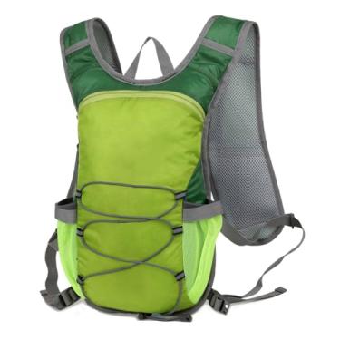Imagem de Mochila de hidratação respirável Ainoli Mochila de bexiga de água reflexiva de nylon para ciclismo e corrida (Verde)