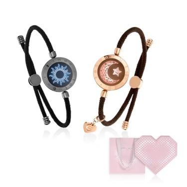 Imagem de Pulseiras de toque de longa distância para casais, joias de amor com luz inteligente e vibração, presentes de relacionamento de longa distância para namorada, namorado, ela, ele, com caixa de presente