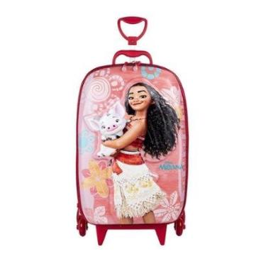 Imagem de Mochila de Rodinhas 3D Maxtoy Princesa Moana Vermelho-Unissex