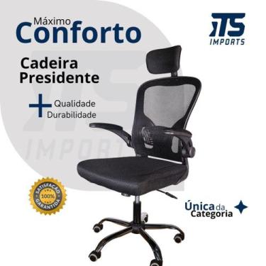 Imagem de Cadeira Presidente Escritório Tela Mesh Ergonômica Giratória Encosto A
