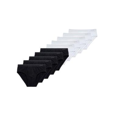 Imagem de Kit com 10 Cuecas Slip Lupo 485-003 Colorido, Preto, P