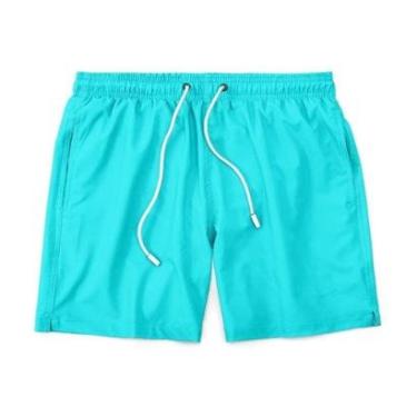 Imagem de Short Bermuda Masculino Tactel Liso Praia Academia Preto-Masculino
