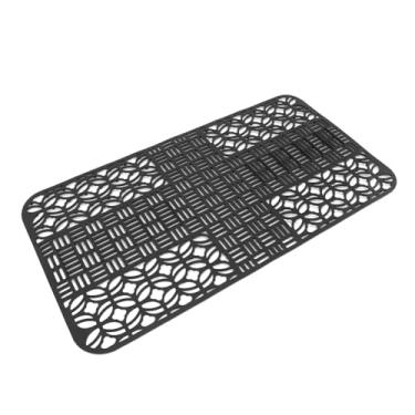 Imagem de Aoresac Tapetes de Pia Antiderrapantes e Resistentes Ao Calor, Protetores de Pia Quadrados Ocos Tamanho Grande para Cozinha Com Silicone Qualidade Alimentar, Dobráveis, Cortáveis, (Preta)