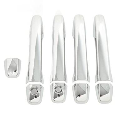 Imagem de Cffuvros Capa Exterior do Punho da Porta de 4 Pces para Outback 2012, Guarnição Exterior da Tampa do Punho da Porta da Superfície de Cromo Com Tampões