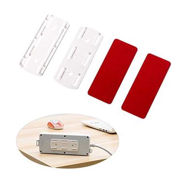 Imagem de Fixador de Tomada Fita Autoadesiva Suporte Montagem sem Furaduras - Organizador Mesa Parede para Roteador Controle Remoto Caixa Papel Higiênico Adaptador Adesivo 8kg Portabilidade Prática Conveniente