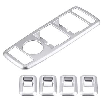 Imagem de KIMISS Botão Interruptor da Janela do Carro Guarnição Capa Compatível para a B C W204 e W212 Gla Glk Gl Gle Classe Prata Material Abs