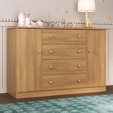 Imagem de Cômoda Infantil 125cm 2 Portas e 4 Gavetas Encanto Multimóveis MP4450