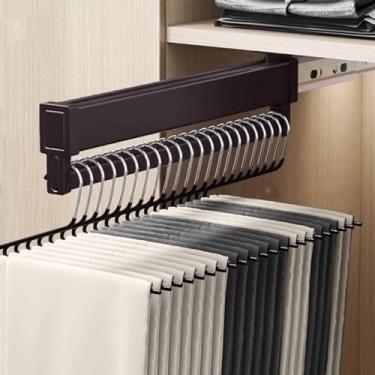 Imagem de Haste retrátil para armário – suporte para calças e barra de armazenamento de roupas para guarda-roupa – Valet deslizante ideal para guarda-roupa e cabide de toalha – Organizador que economiza espaço