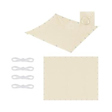 Imagem de Toldo De Sombra Impermeável Para Exterior Com Borda Reta E Ilhoses Par