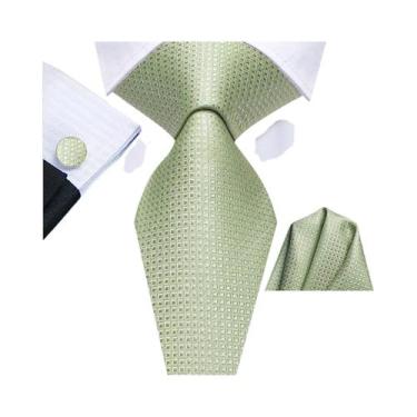 Imagem de Conjunto De Gravata, Abotoaduras E Lenço De Bolso Masculino Para Casam