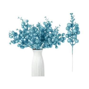 Imagem de Buquê De Flores Artificiais Com Glitter E Frutas Vermelhas, Enfeites P